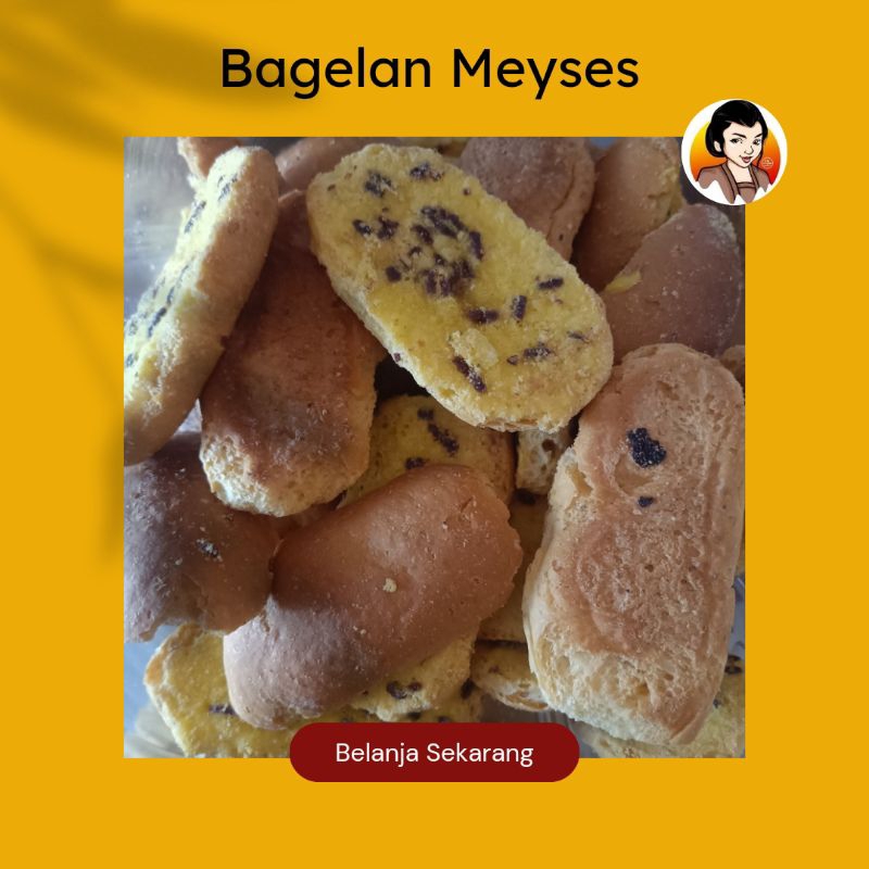 

BAGELAN MEYSES/ CAMILAN MAK'E/ CEMILAN KUE KERING BAGELAN/ ROTI KERING GOSYEN/ CAMILAN KUE KERING/ JAJANAN KERING/ SNACK KILOAN