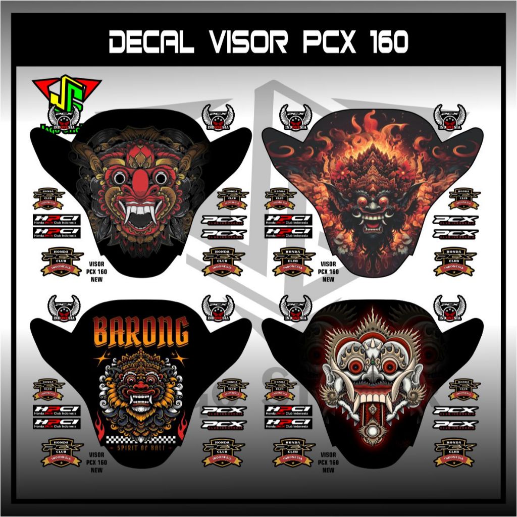 Sticker Decal Visor Wienshild PCX 160 EDISI BARONG BALI / STIKER VISOR HONDA PCX 160 NEW