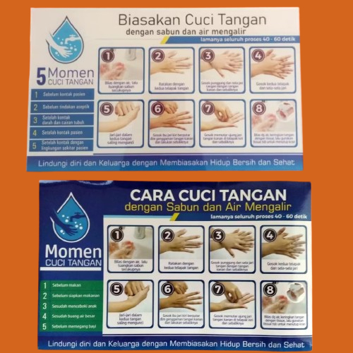 

Stiker Cara Cuci Tangan dengan Sabun dan Air - Stiker cuci tangan versi nakes dan umum - Chromo