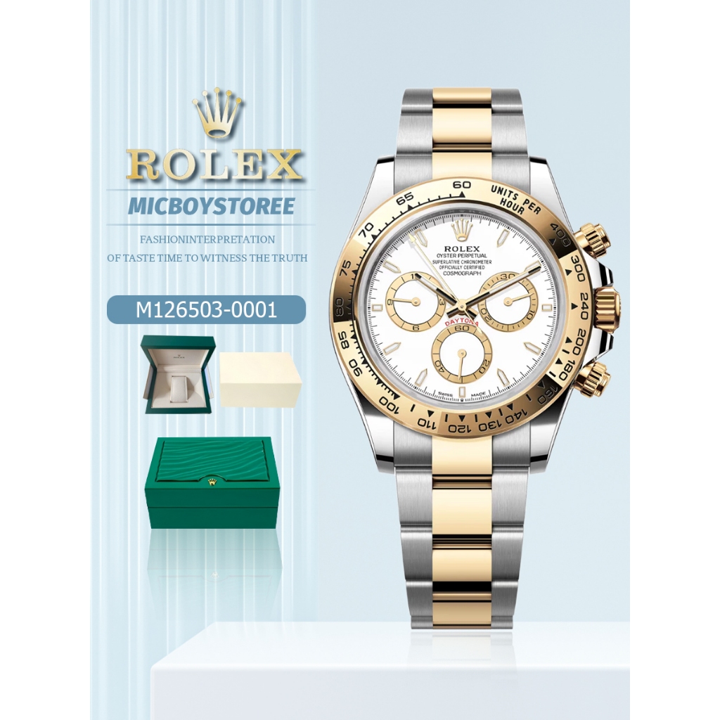 【100% original 】Rolex Cosmograph Daytona watch Jam Tangan Rolex Pria M116503-0001 40mm Automatic 18K