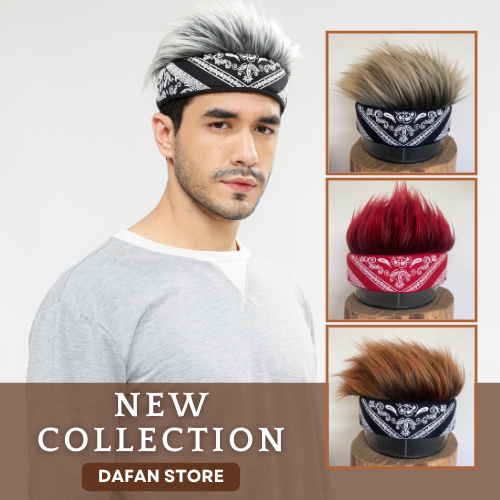 Topi Rambut Palsu Paisley atau Topi Wig Pria Iket Kepala Sunda Udeng