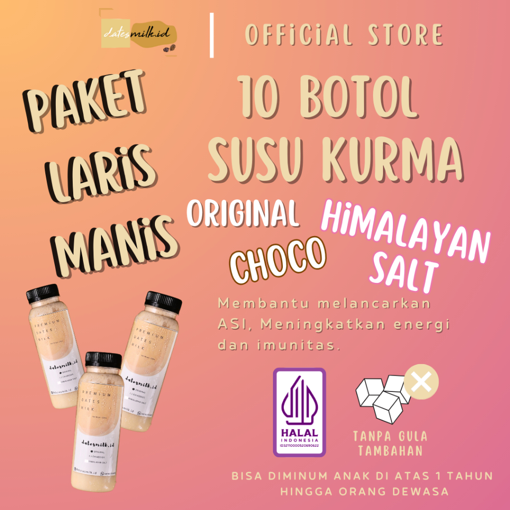 

Paket Susu Kurma Choco Original Himalayan Salt Minuman Sehat Penambah Tenaga ASI Booster