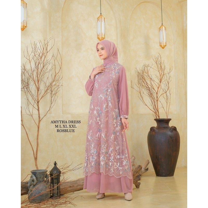SM Kebaya / Amytha Dress / Gamis Modern Bordir / Gamis Kondangan / Gamis Pesta / Gamis Brukat Tulle 