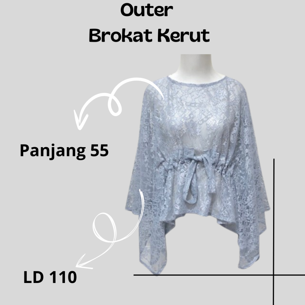 Promo Outer Cardigan Brokat Kerut Remaja Crop Brokat Cape Kondangan Pesta Baju Brokat Seragam Brides