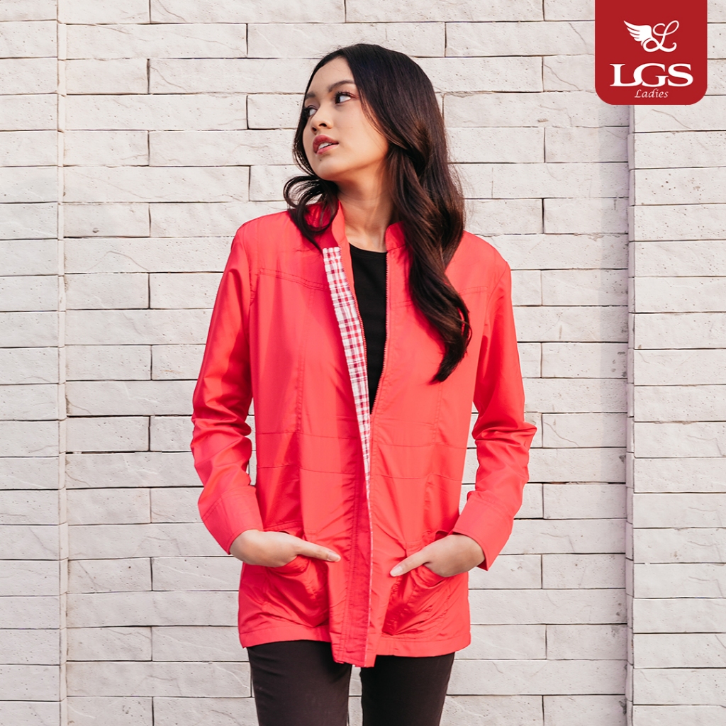 LGS Ladies - Jaket Wanita - Detail Kantong - Merah - Slim Fit - Atasan Wanita -  LJK.361.571.A007.C