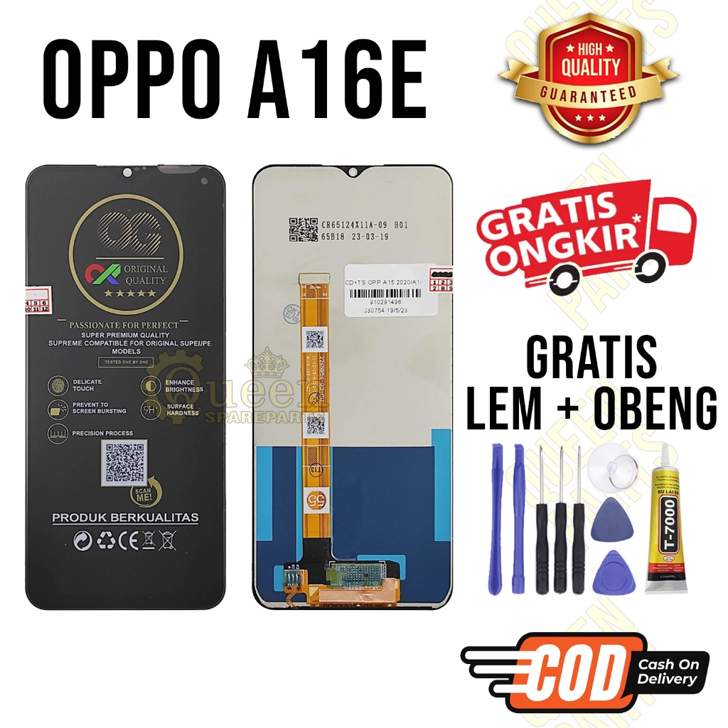 Lcd Touchscreen OPPO A16E Original OEM Lcd OPPO A16E Fullset GRATIS LEM OBENG