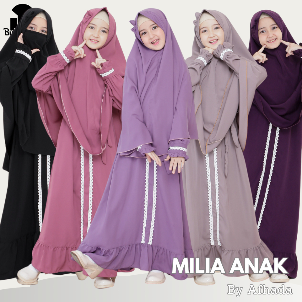 Byafhada Gamis Anak Cadar Milia Terbaru Baju & Hijab Syari Free Niqab