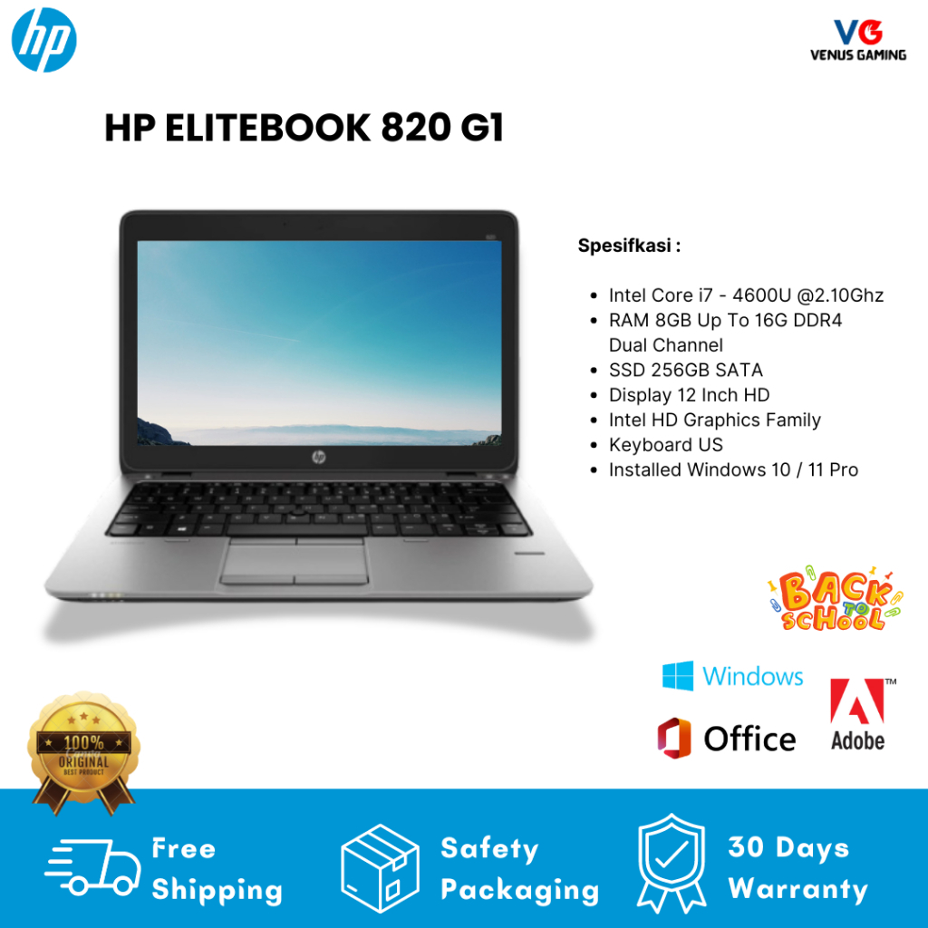 Laptop Murah HP 820 G1 Core i7 Gen 4 RAM 16GB SSD 256GB Laptop Kencang