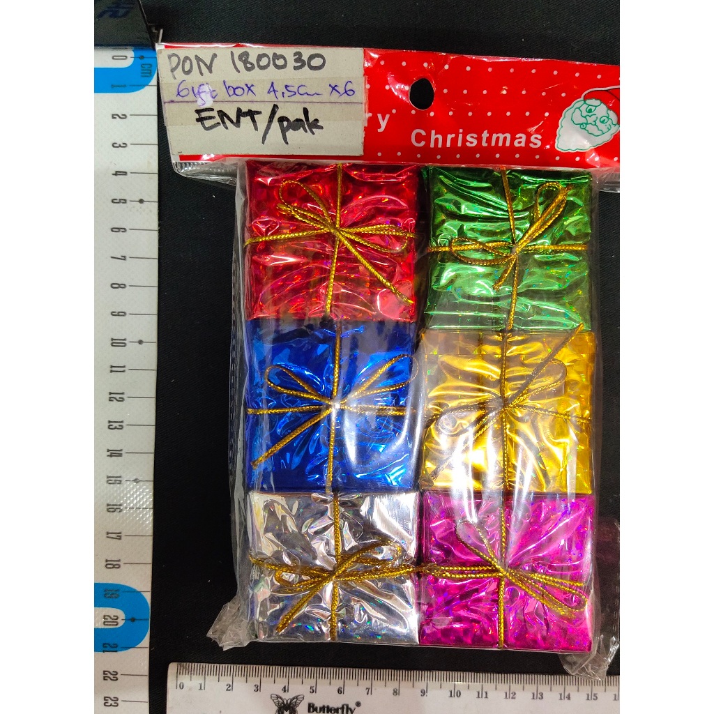 

Mainan Natal Hiasan Natal accesories natal gift box 4cm pon 18-0030 pdfd
