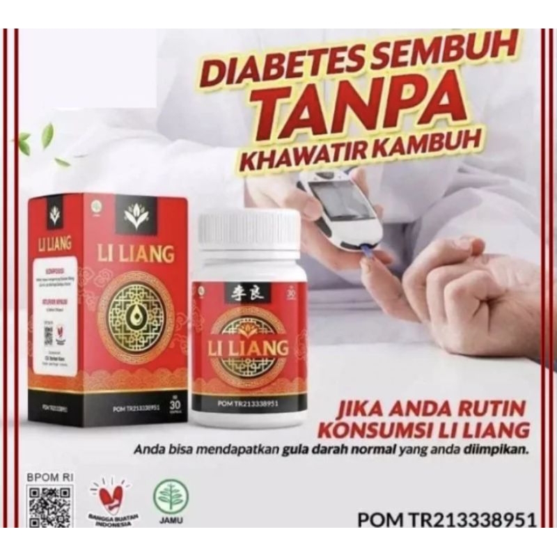 LiLiang Obat Herbal Cina Kapsul Li Liang Diabetes Jamu Li-Liang Gula Darah Kencing Manis BPOM RI