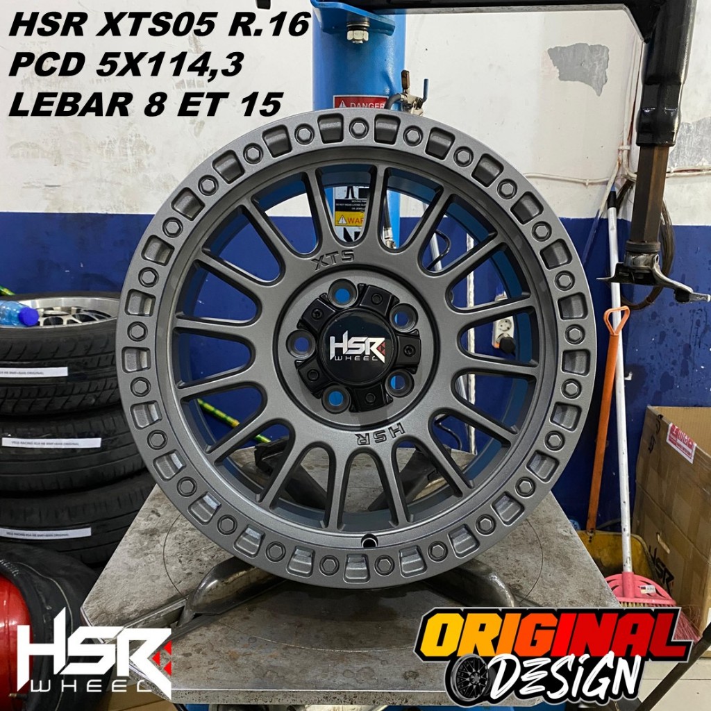 Velg mobil ring 16 INNOVA ZENIX, BRV, RUSH, DLL hsr xts-05 r16 lebar 8 grey ofroad