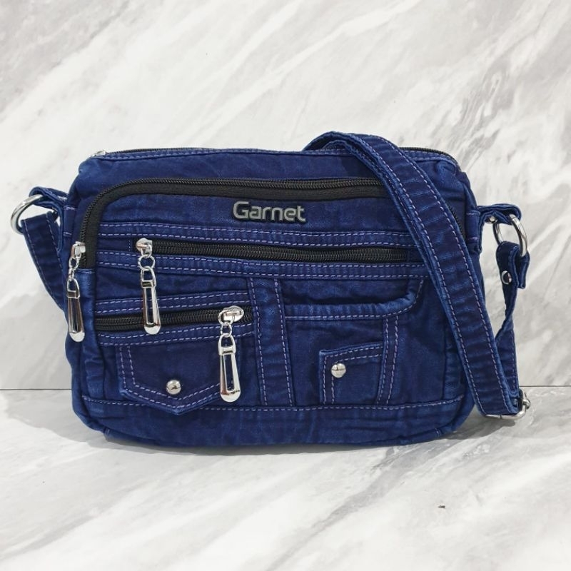 Tas selempang wanita bahan jeans denim