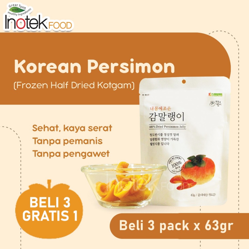 

SPECIAL FREE 1 pack setiap pembelian 3 pack KOREAN PERSIMON (frozen half dried kotgam) @63GR - Buy 3 get 1 Free