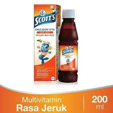 Scott's Emulsion Vita Orange 200 Ml - Scott Emulsion, Minyak Ikan, Multivitamin Anak
