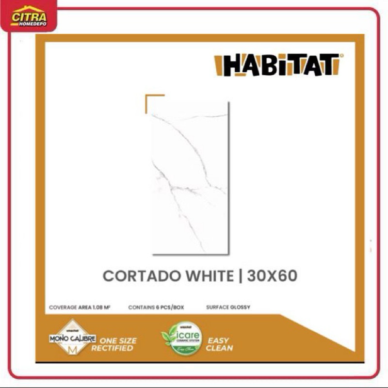 Keramik Lantai Dinding Milan Habitat Marble Glossy Size 30x60