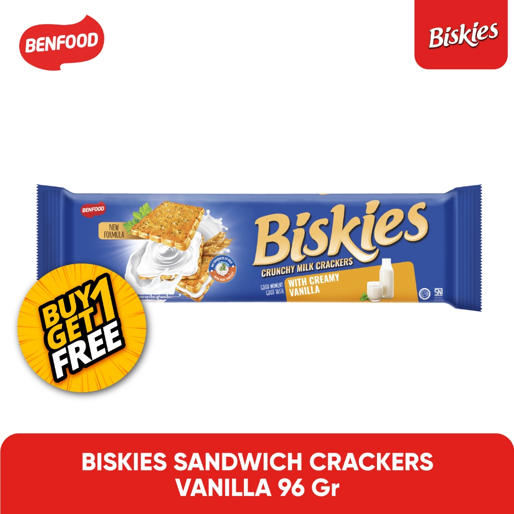 

BELI 1 GRATIS 1 Biskuit Vanilla BISKIES SANDWICH VANILLA REG 96 GR