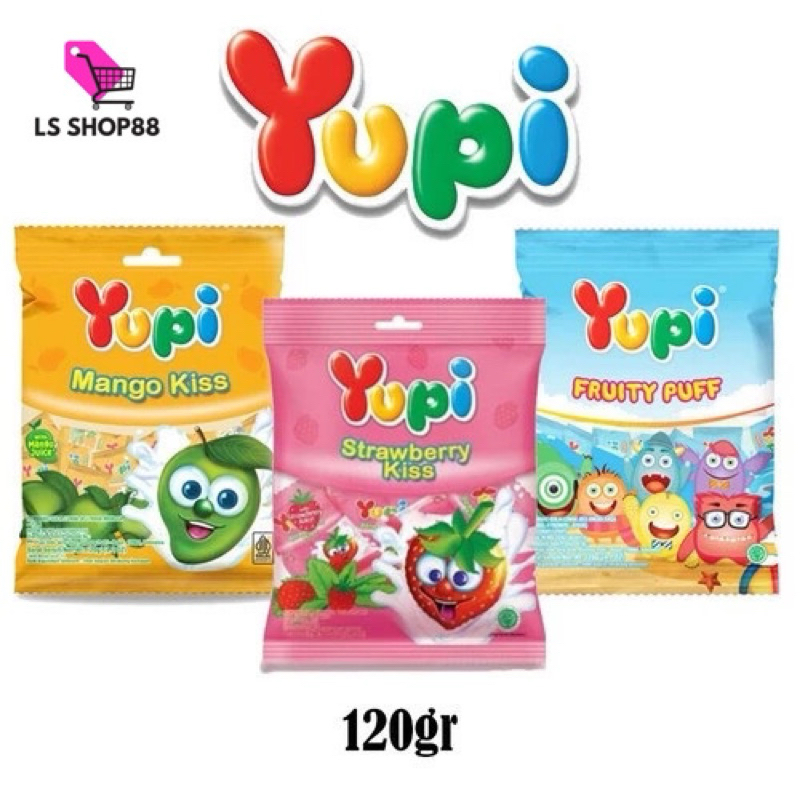 

Permen YUPI 120 gr Fruity Puff, Mango Kiss, Strawberry Kiss