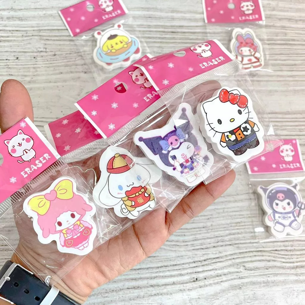 

Penghapus Karet Gepeng Rubber Eraser Sanrio SanX Cinnamoroll Kuromi Pompurin Hello Kitty My Melody Cute Setip Anak TK SD SMP SMA Lucu Imut
