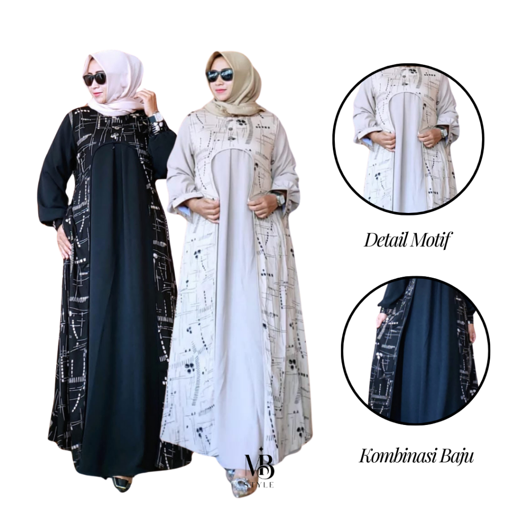 MIB Aiza Gamis - Gamis Simple Elegan Syar'i Muslimah Jumbo - Gamis Dress Rayon Crinkle Nyaman Jumbo