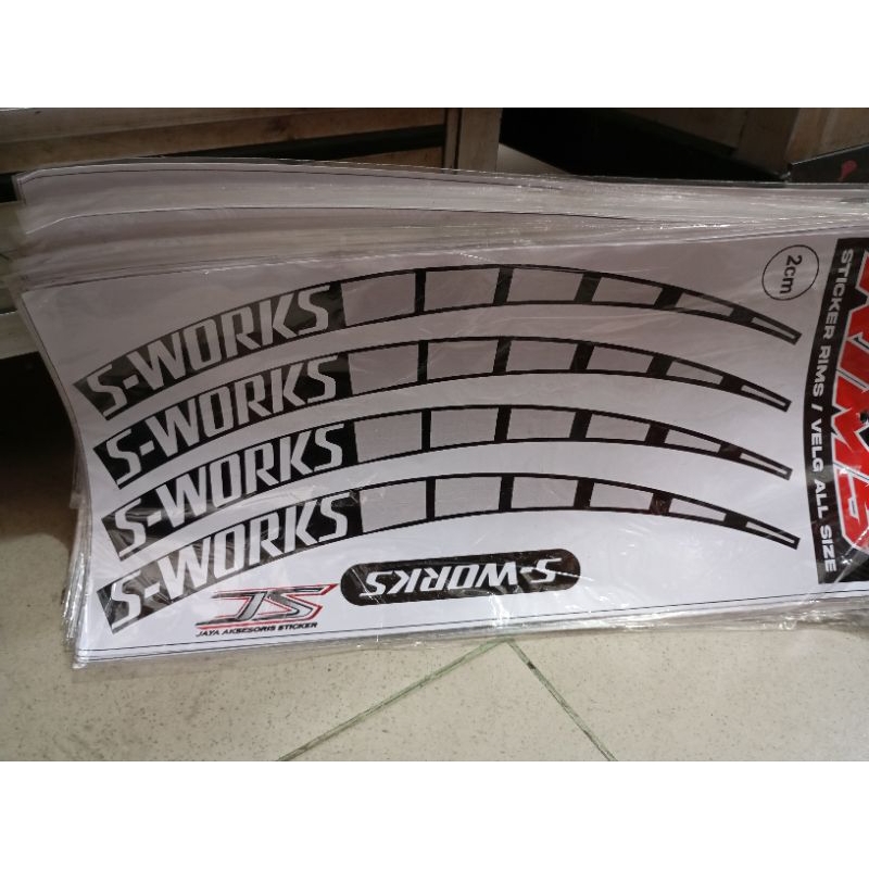 stiker sepeda variasi tulisan (s-works)
