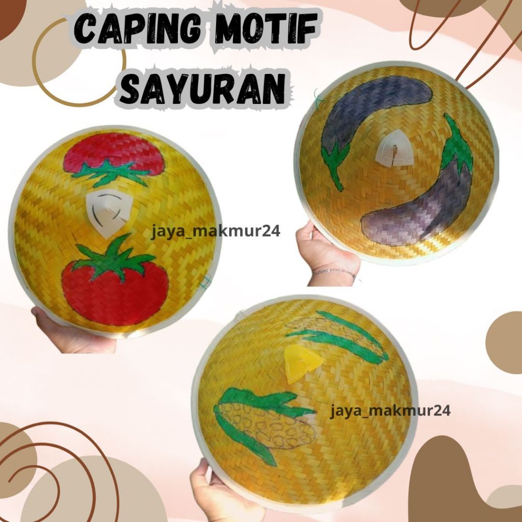 caping lukis anak / caping lukis tema sayuran