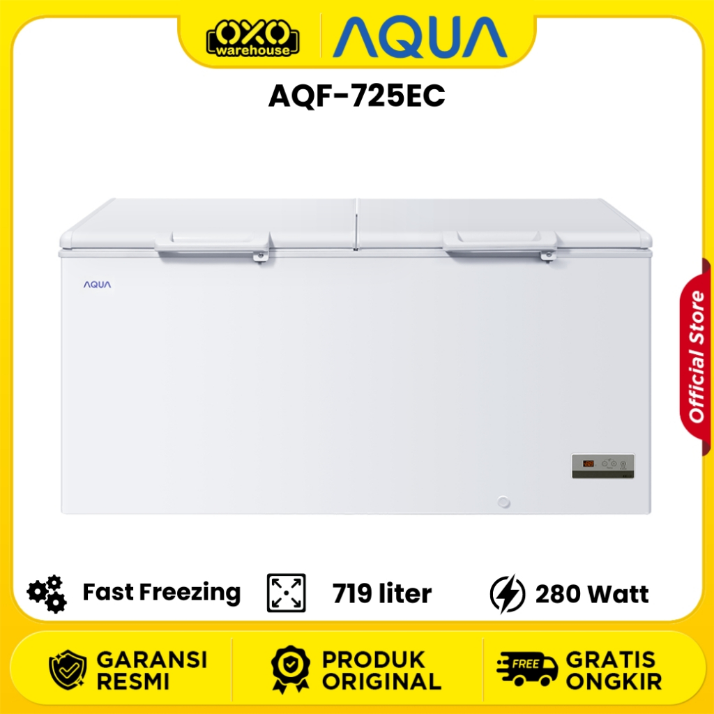 Aqua chest freezer AQF 725 EC 719 Liter Lemari Es Low Watt Garansi Resmi