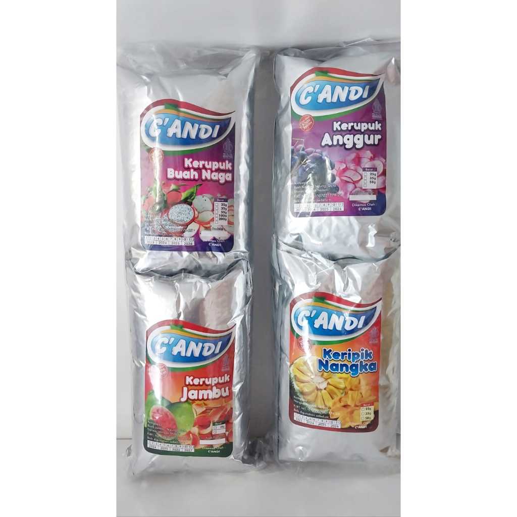 

Kerupuk Buah Mix Isi 4 Bungkus/Kerupuk Buah C'ANDI Perbungkus 25gr | Harga Tertera Harga Satu Ball Isi 4 Bungkus Kerupuk mix