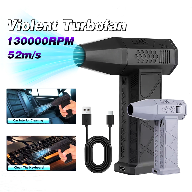 Mini Air Blower With Vacuum Cleaner 130000RPM Turbo Jet Fan Wind Speed 52m/s Electric Blower Multifu