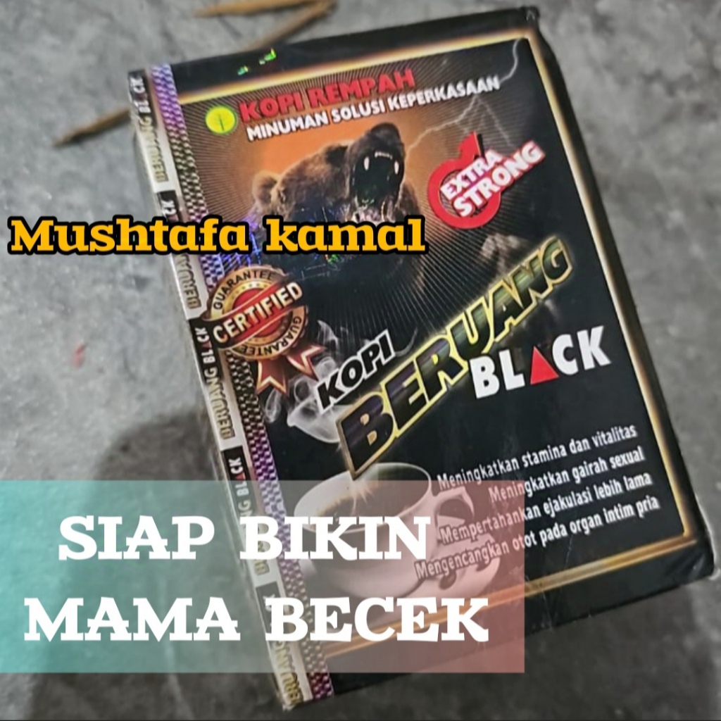 

Kopi herbal alami siap seduh bruang hitam asli isi 10 sachet minuman pria sehat