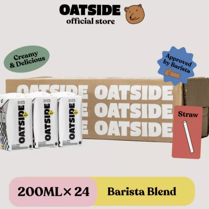 

Oatside plain barista blend straw 1 karton isi 24 @200ml