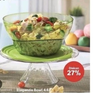 Tupperware ORI Eleganzia Bowl 4,6 L Hijau Kristal