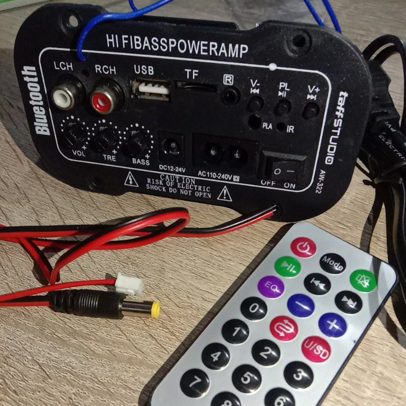 Power Amplifier Portable HIFI Bass AC DC Bluetooth Taffstudio