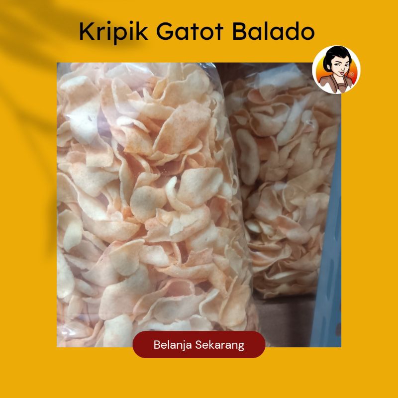 

KERIPIK GATOT ASLI ORIGINAL RASA BALADO/ CAMILAN MAK'E/ CEMILAN KRIPIK GATOT/ JAJANAN KERIPIK GATOT/ SNACK KILOAN