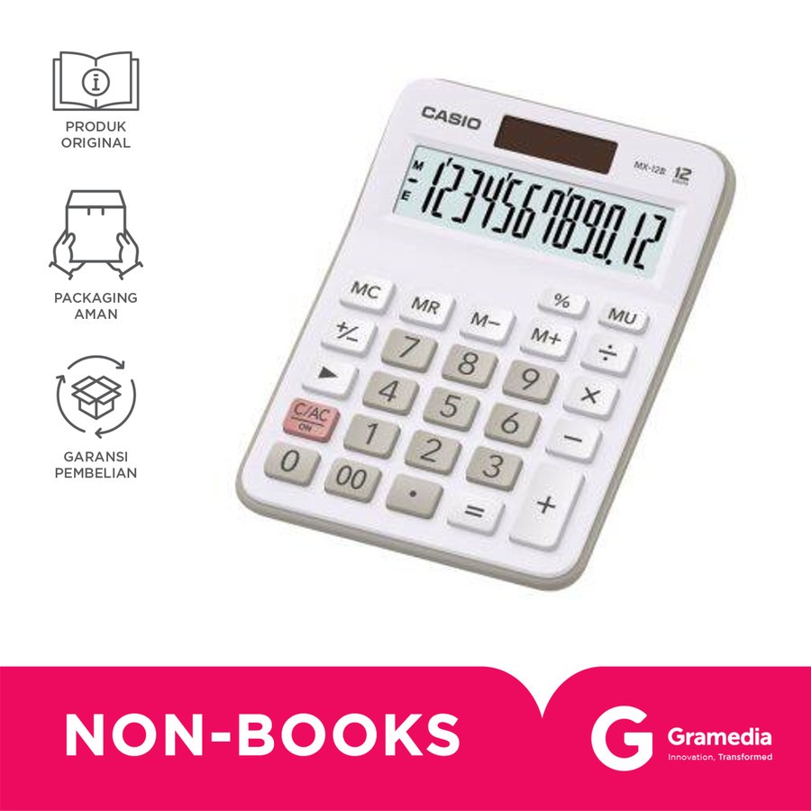

Gramedia Batam - Kalkulator Casio Praktis Tipe Meja Mini MX-12B White