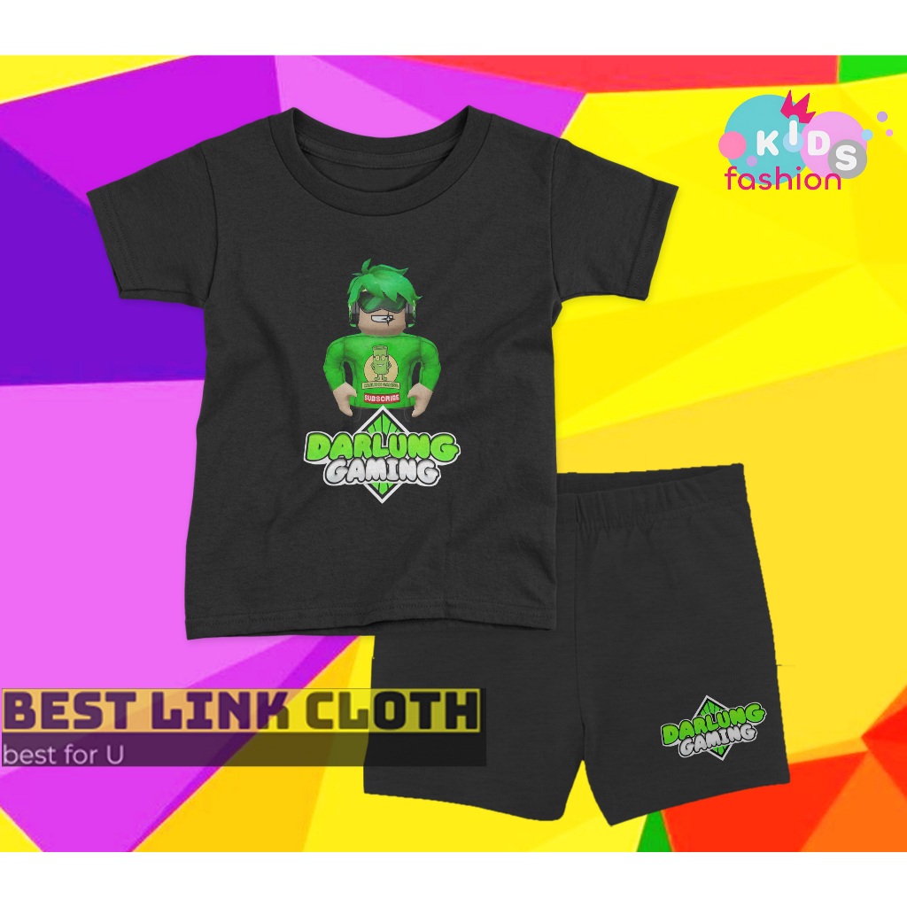 Baju Kaos Setelan Anak Darlung Gaming FREE NAMA