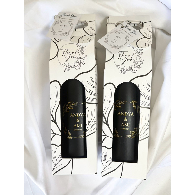 TUMBLER BOTOL HITAM SOUVENIR PERNIKAHAN