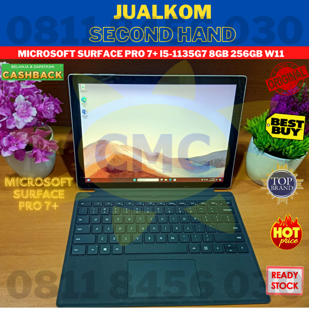 Laptop Touchscreen Laptop Second Berkualitas Laptop Bekas Microsoft Surface Pro 7+ Intel i5 i7 Gen 1