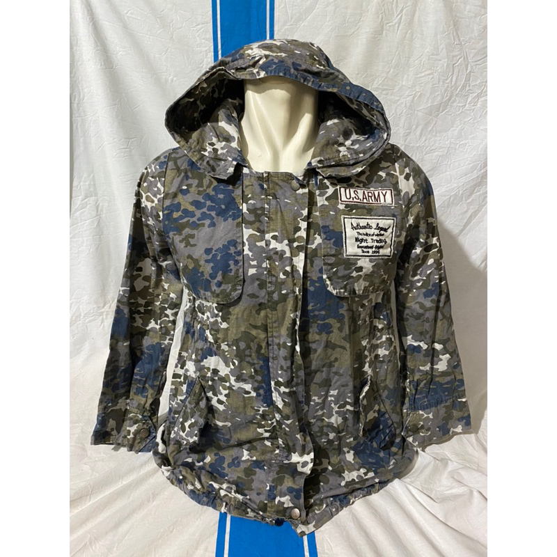 Jaket Style Parka Loreng Flecktarn Biru