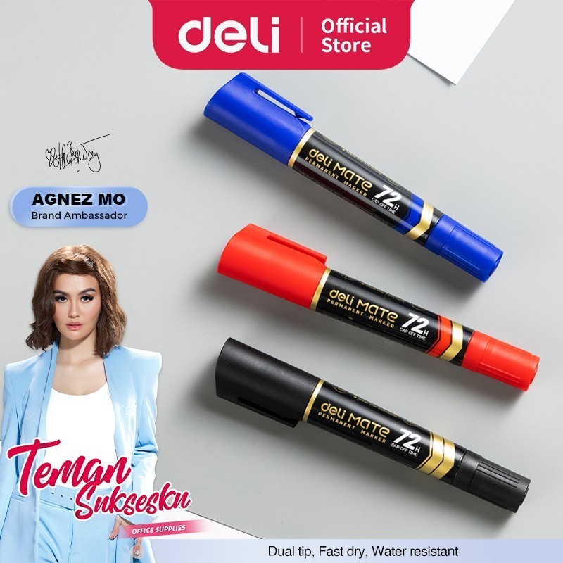 

Spidol Permanent Deli Dual Tip Jumbo - Chisel & Bullet Tip