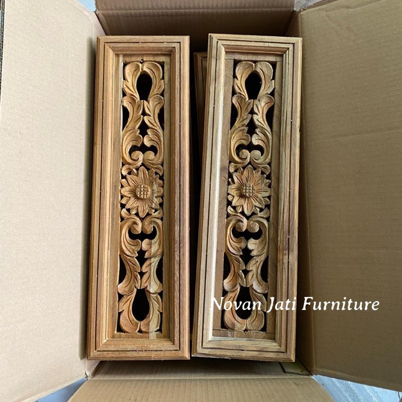 loster ukir kayu jati | ukiran matahari | ukuran 15x50