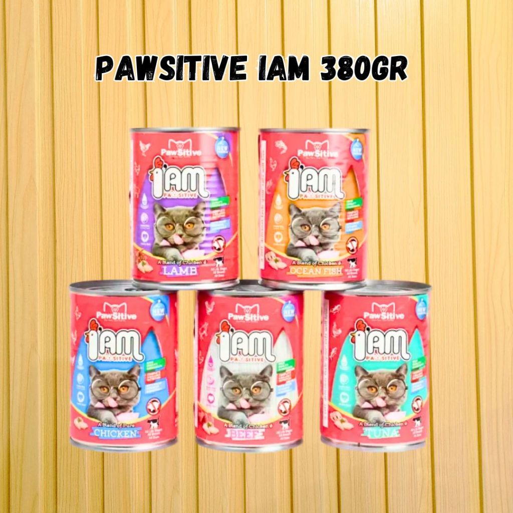 PAWSITIVE Kaleng 380gr Makanan Kucing Basah PAW SITIVE 380gram Wet Cat Food 380 gr Iams Kemasan Baru