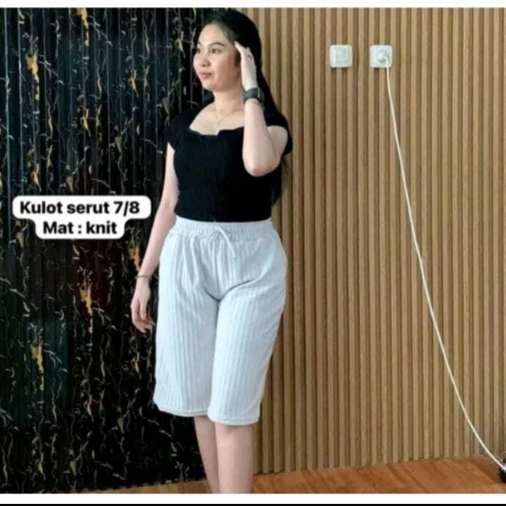 celana kulot kenit 7/8//celana 7/8 kulot kenit wanita