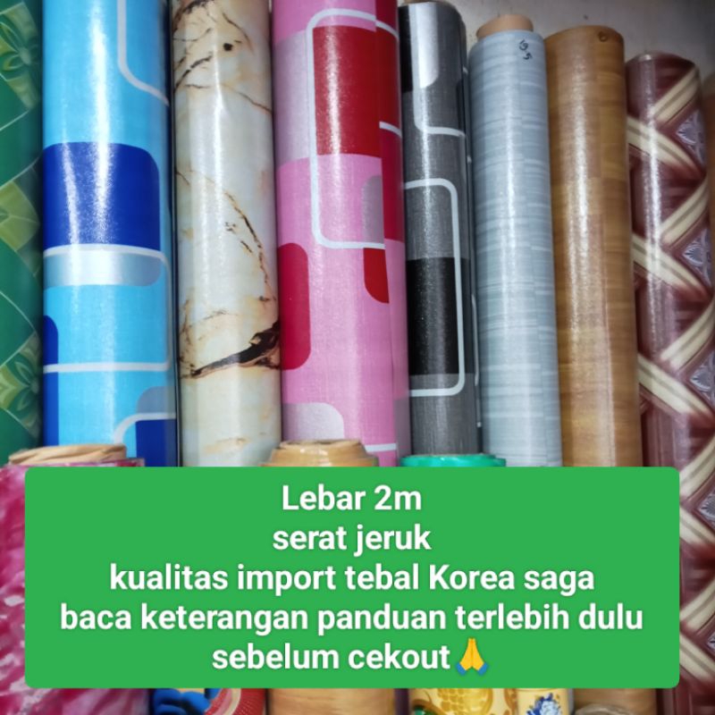 TIKAR LANTAI KULIT JERUK KOREA SAGA,ALAS LANTAI TEBAL LEBAR 2M