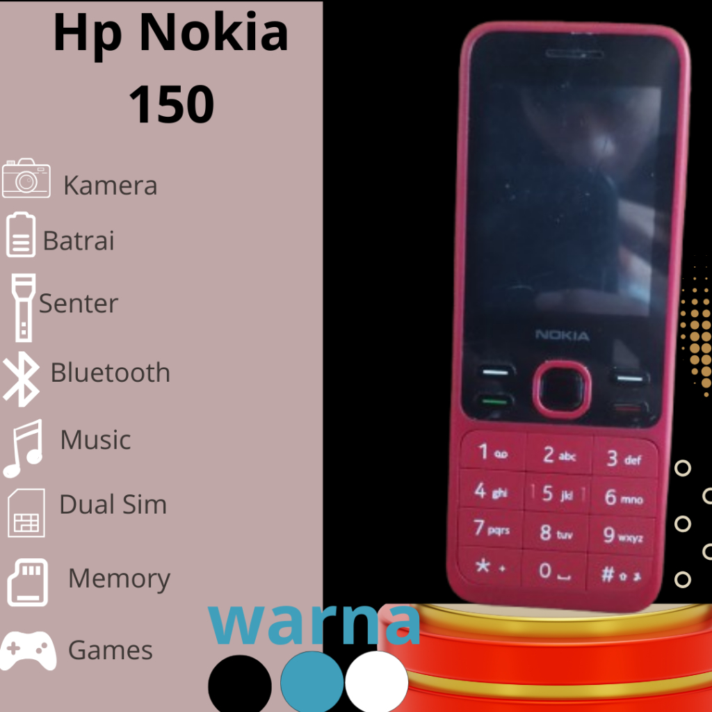 Hp Nokia 150 Hp Jadul Berkualitas Termurah Gress Baru Bergaransi Dualsim Nokia 150 Hp jadul type 150