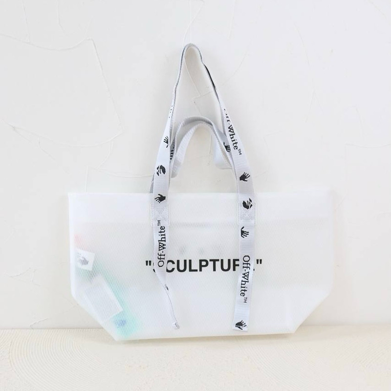 Original Off White Sculpture Semi Transparent Shopper Tote Bag