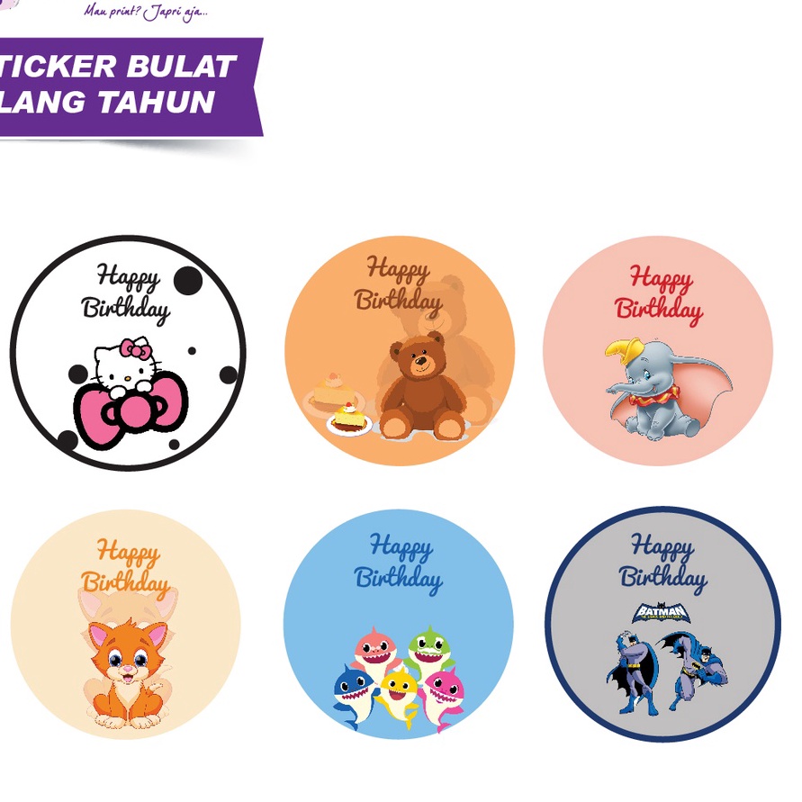 

BONUS SPESIAL MENANTI ANDA STICKER BULAT ULANG TAHUN ANAKSTICKER ULTAH CUSTOM