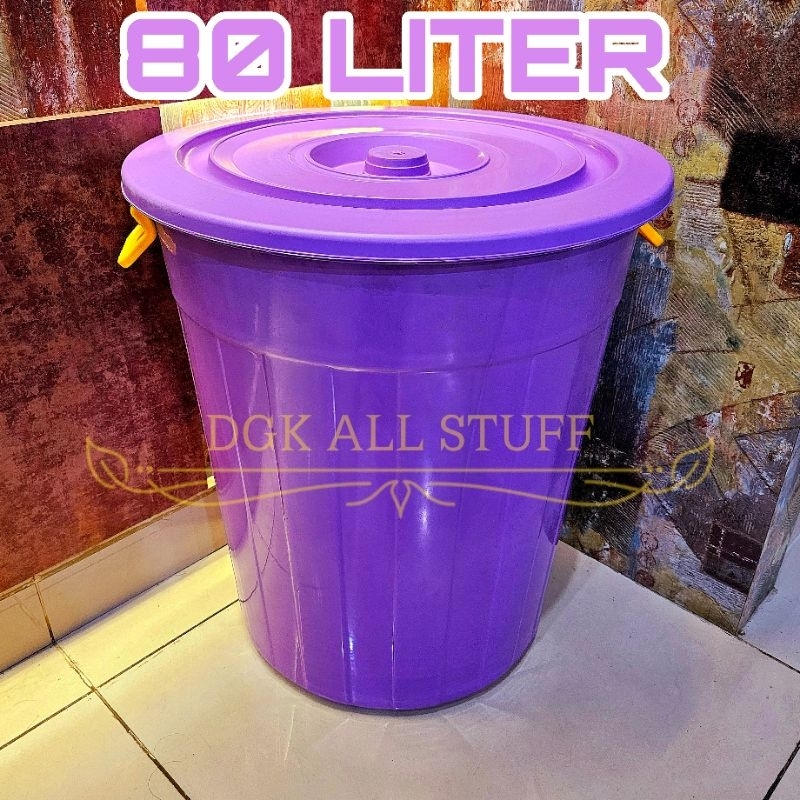 Tong Gentong Ember Bertutup Tutup Air Mandi Sampah Outdoor BESAR Jumbo Plastik 80 Liter 80L 80 L MUR