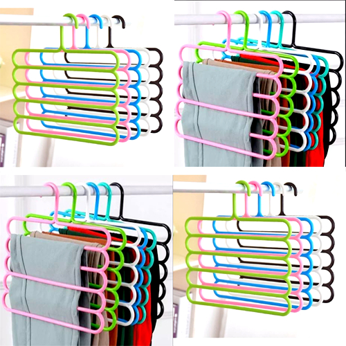 GANTUNGAN PAKAIAN HIJAB 5 SUSUN HANGER BAJU HANDUK 5 LAYER LEMARI PLASTIK