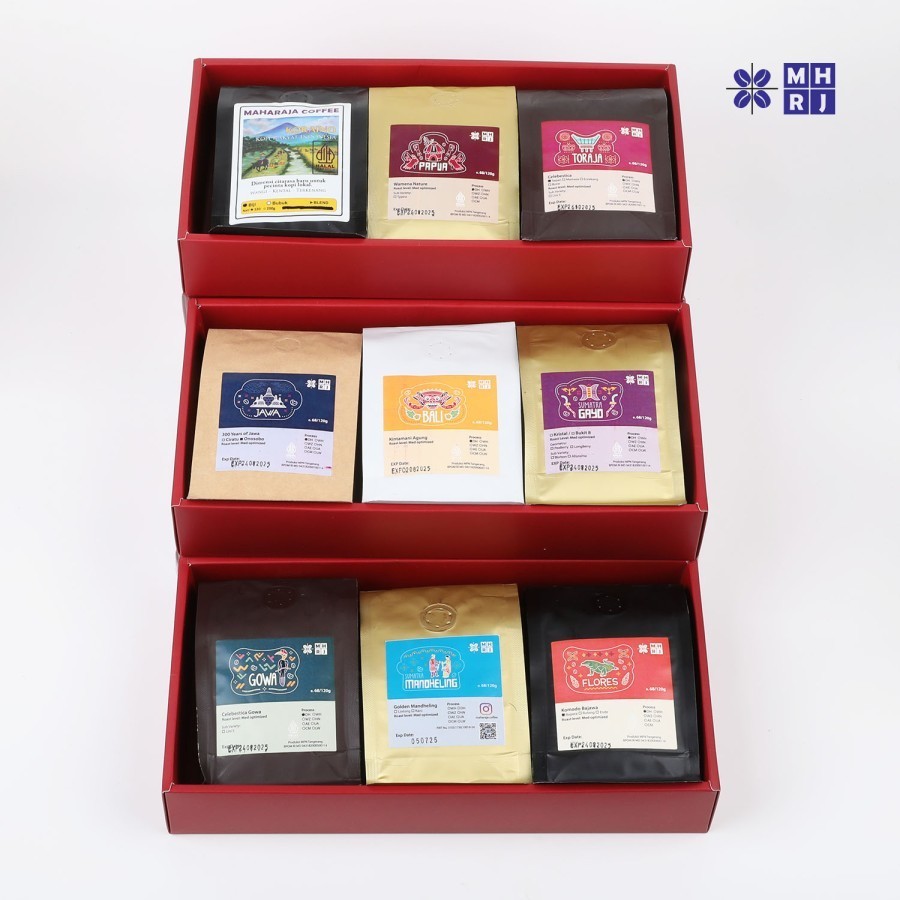 

Maharaja Kopi single origin Gift Box Set Kemasan hadiah Arbika/ Robusta/ Blend