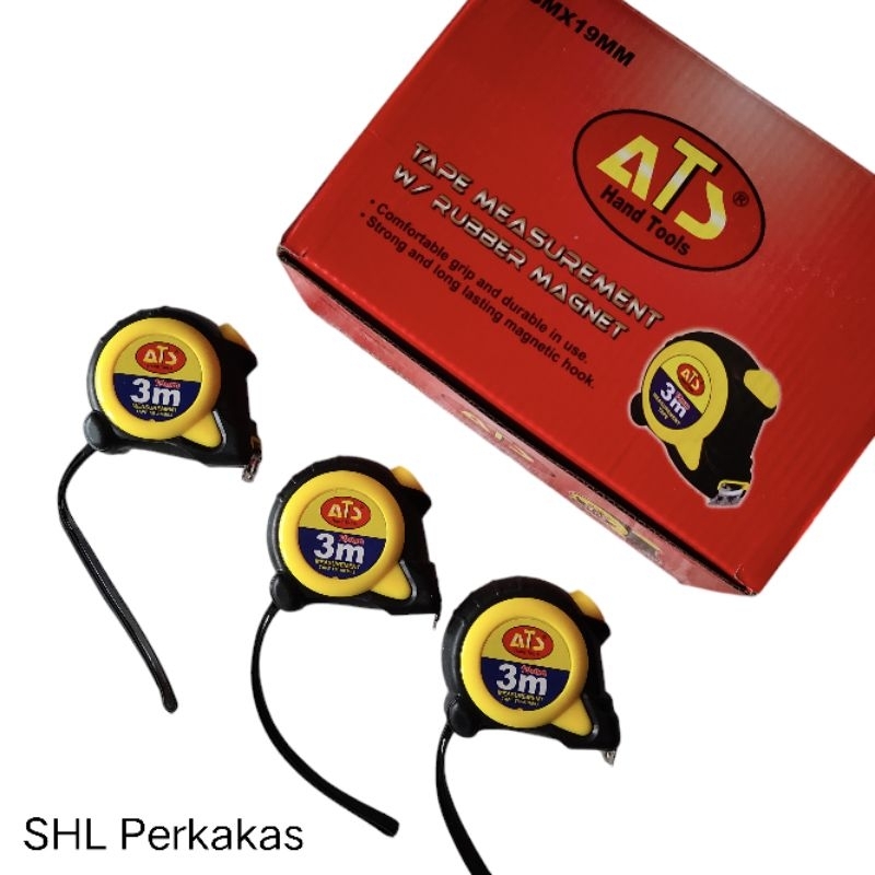 METERAN 3 METER - METERAN KARET MAGNET ATS - METERAN ROLL / ROL - METERAN GULUNG AUTO STOP WARNA KUN